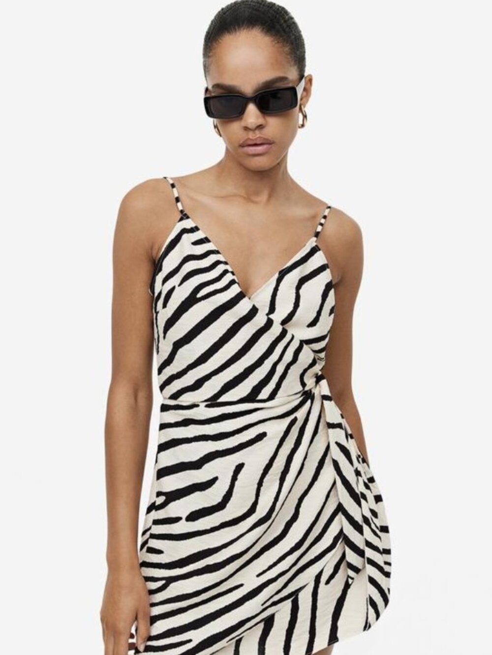 NWT H&M Zebra Print Wrap Mini Dress | Animal Print Going Out